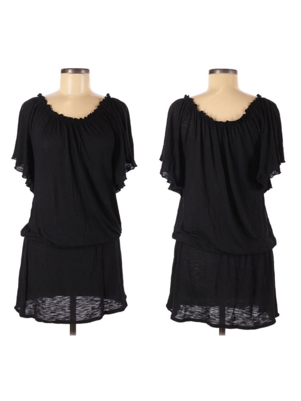 LAβBLANCAΒ Black Ruffled Swim Cover DressβM